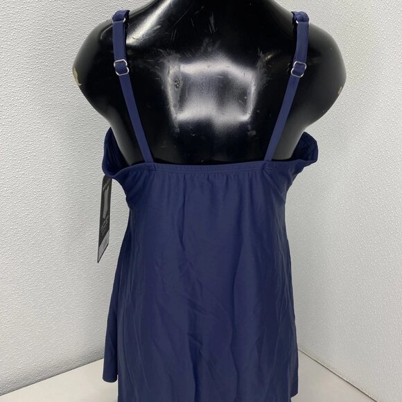 Miraclesuit Women’s Tankini Surplice Underwire Top “Midnight Blue” Size 38DD - Picture 7 of 10